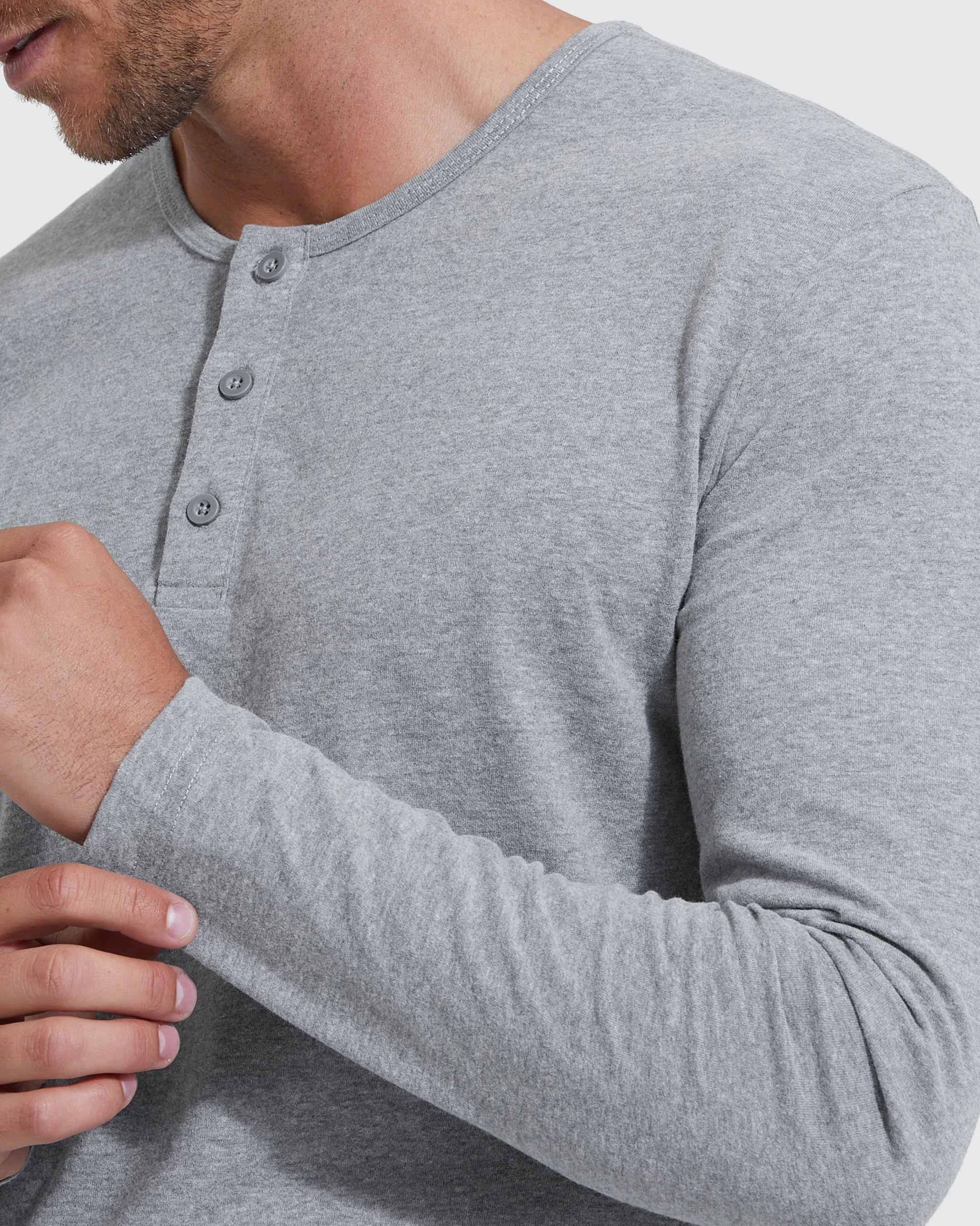 Heather Gray Long Sleeve Henley