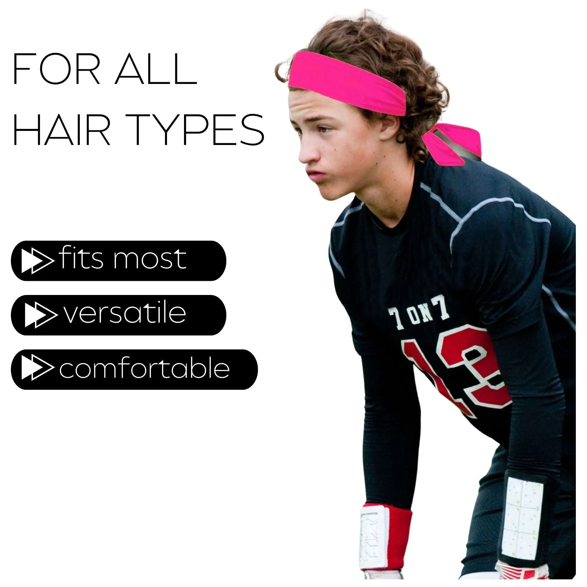 Hot Pink Tie Headbands - 12 Pack