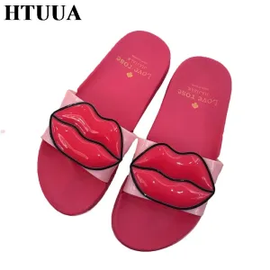 HTUUA Brand Slippers Women Summer Shoes Open Toe