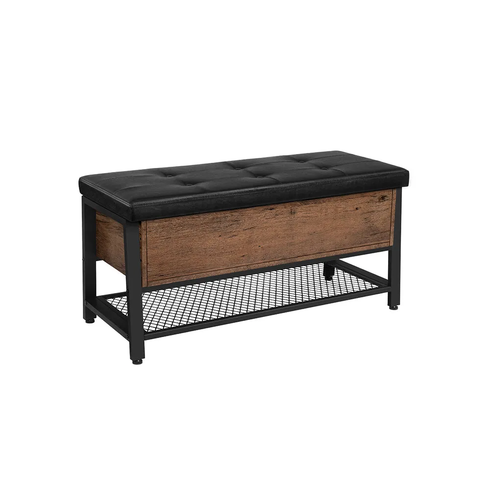 Industrial Storage Bench with Padded Seat