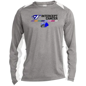 Intercept Cancer ST361LS Long Sleeve Heather Colorblock Performance Tee