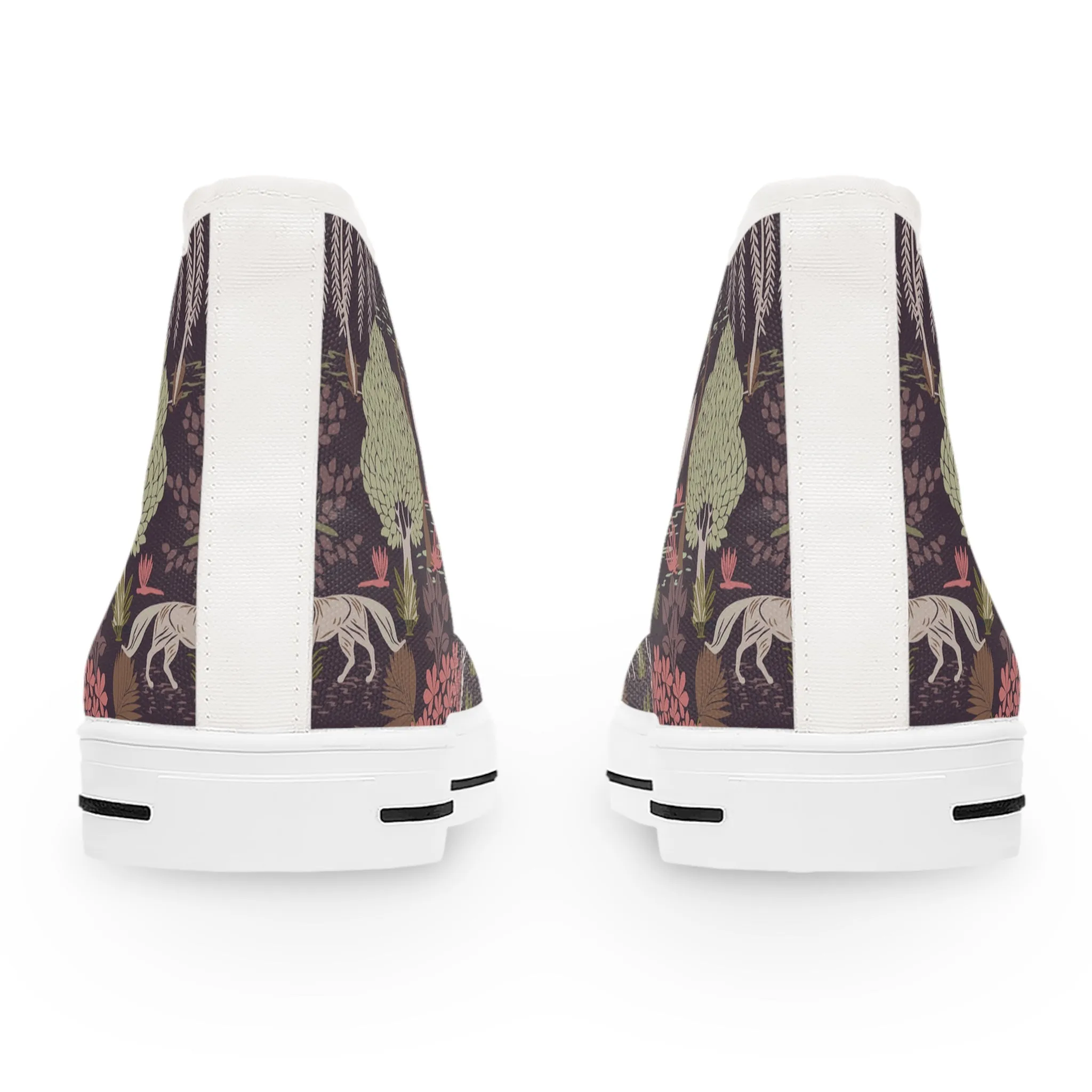 Jungle Wolf Deer Animals Women's High Top Sneakers