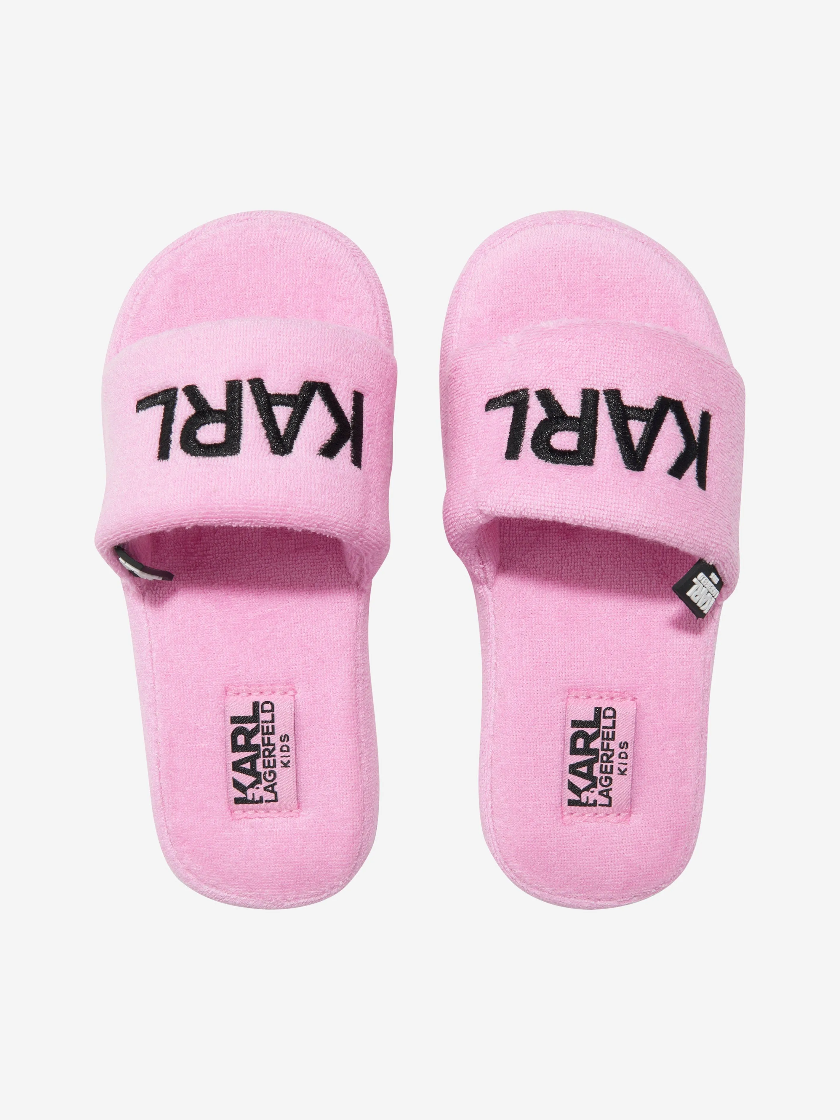 Karl Lagerfeld Girls Logo Sliders in Pink