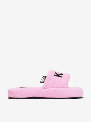 Karl Lagerfeld Girls Logo Sliders in Pink