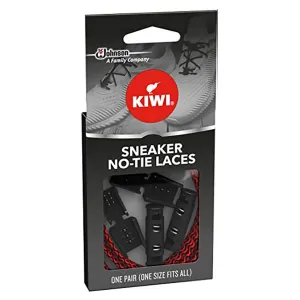 Kiwi Sneaker No-Tie Shoe Laces, Red-Black, One Pair, One Size Fits All