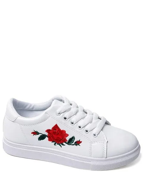 Latest Leather Embroidered Athletic Shoes