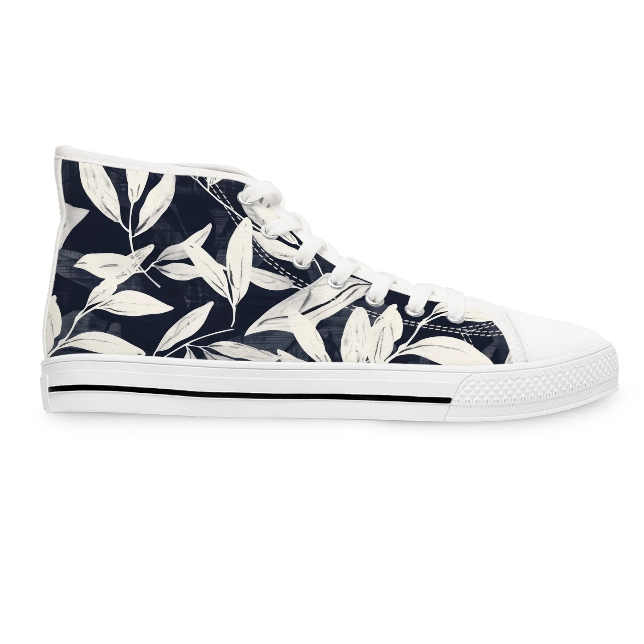 Leaf Stamp Women's High Top Sneakers