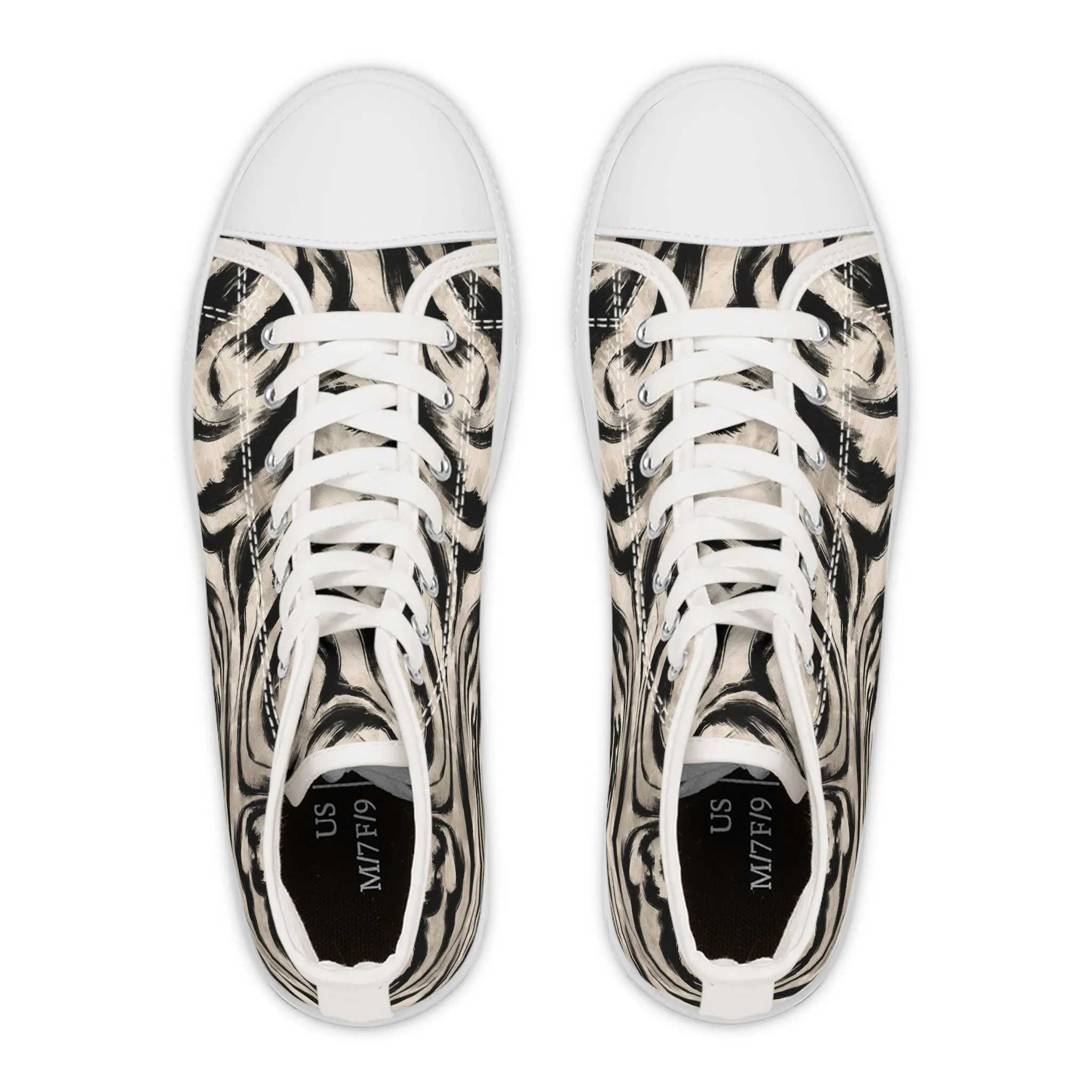 Leopard and Zebra Pattern Women's High Top Sneakers