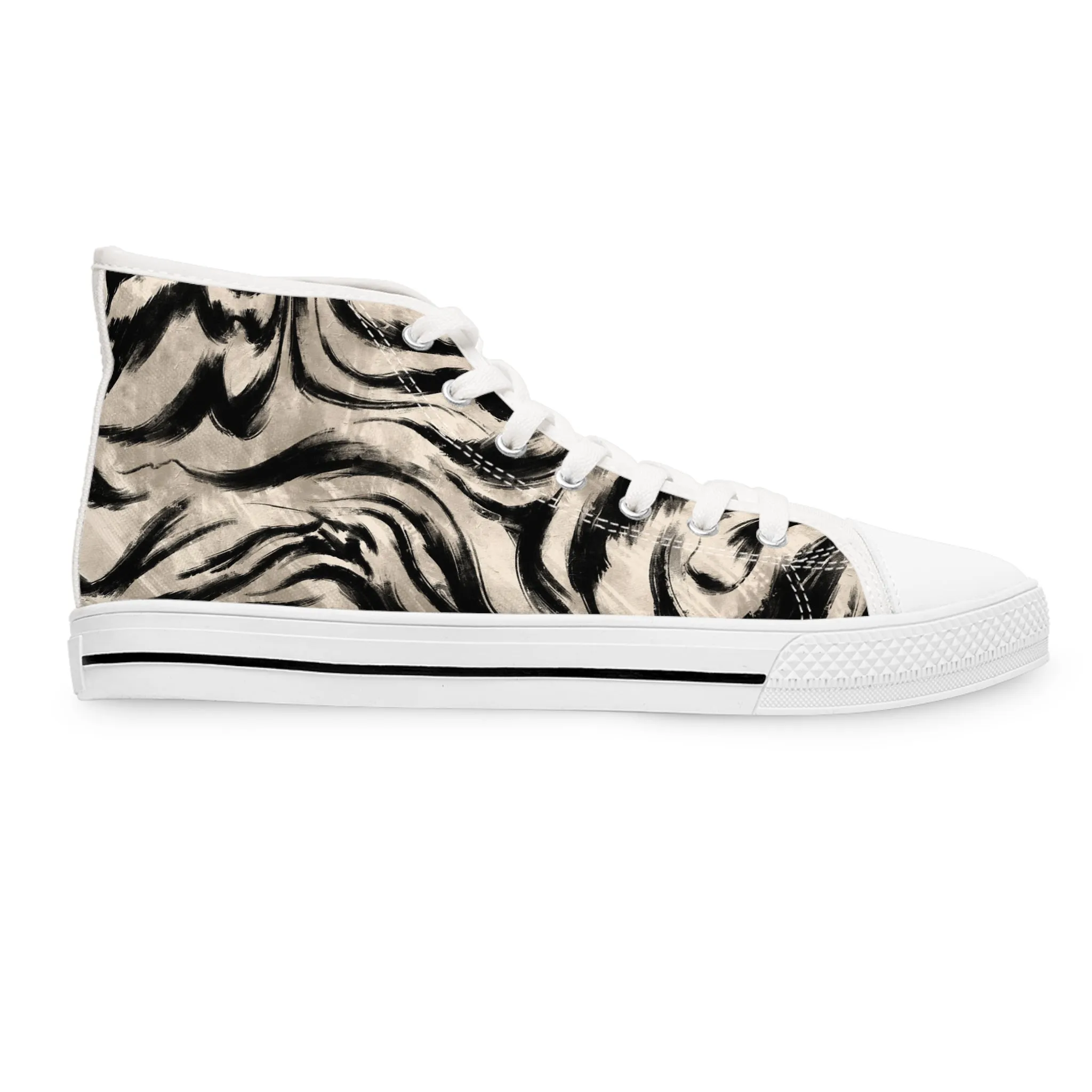 Leopard and Zebra Pattern Women's High Top Sneakers