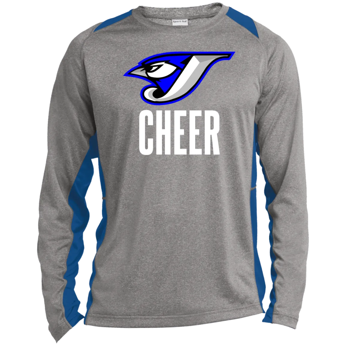 Logo Cheer ST361LS Long Sleeve Heather Colorblock Performance Tee