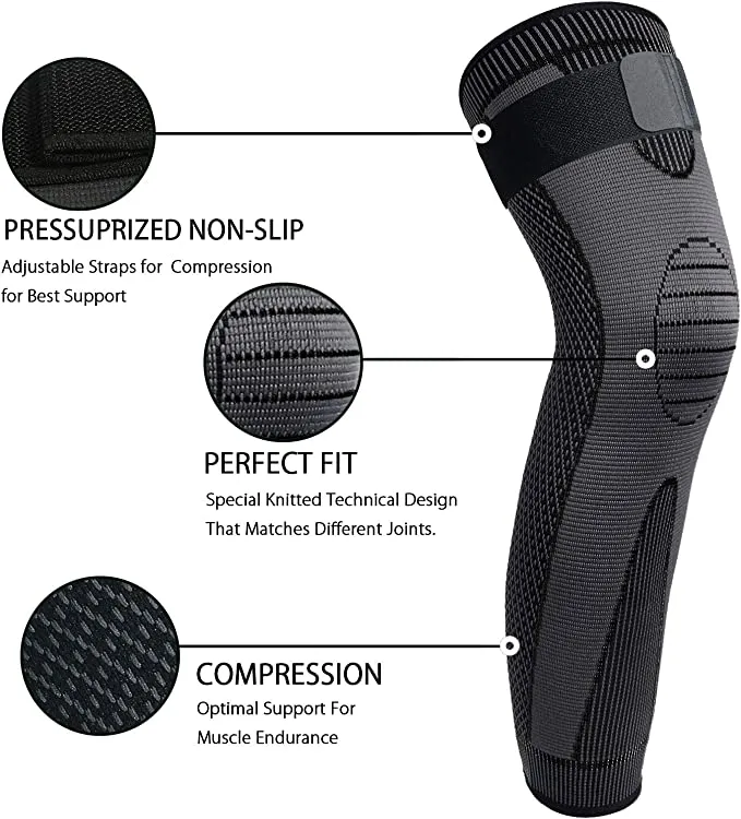 Long Knee Brace Compression Sleeve-XL