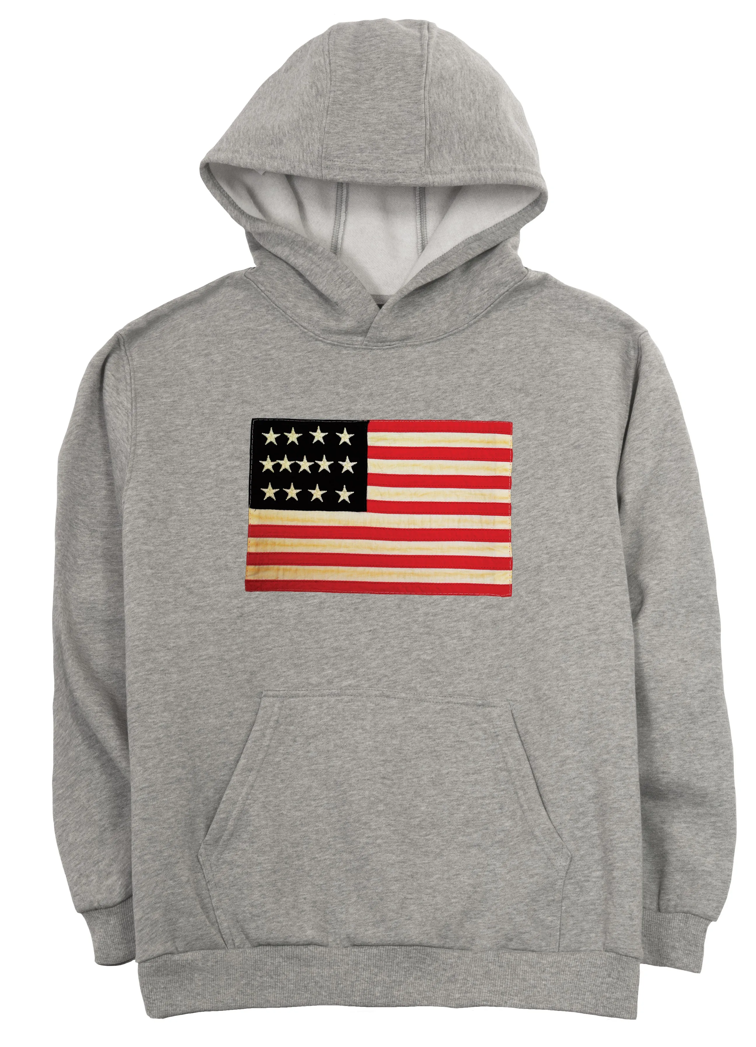 LOVE USA APPAREL Men's Heavy Duty Heavy Weight Micro Fleece Hoodie Sweatshirt with Flag Made in USA 701D