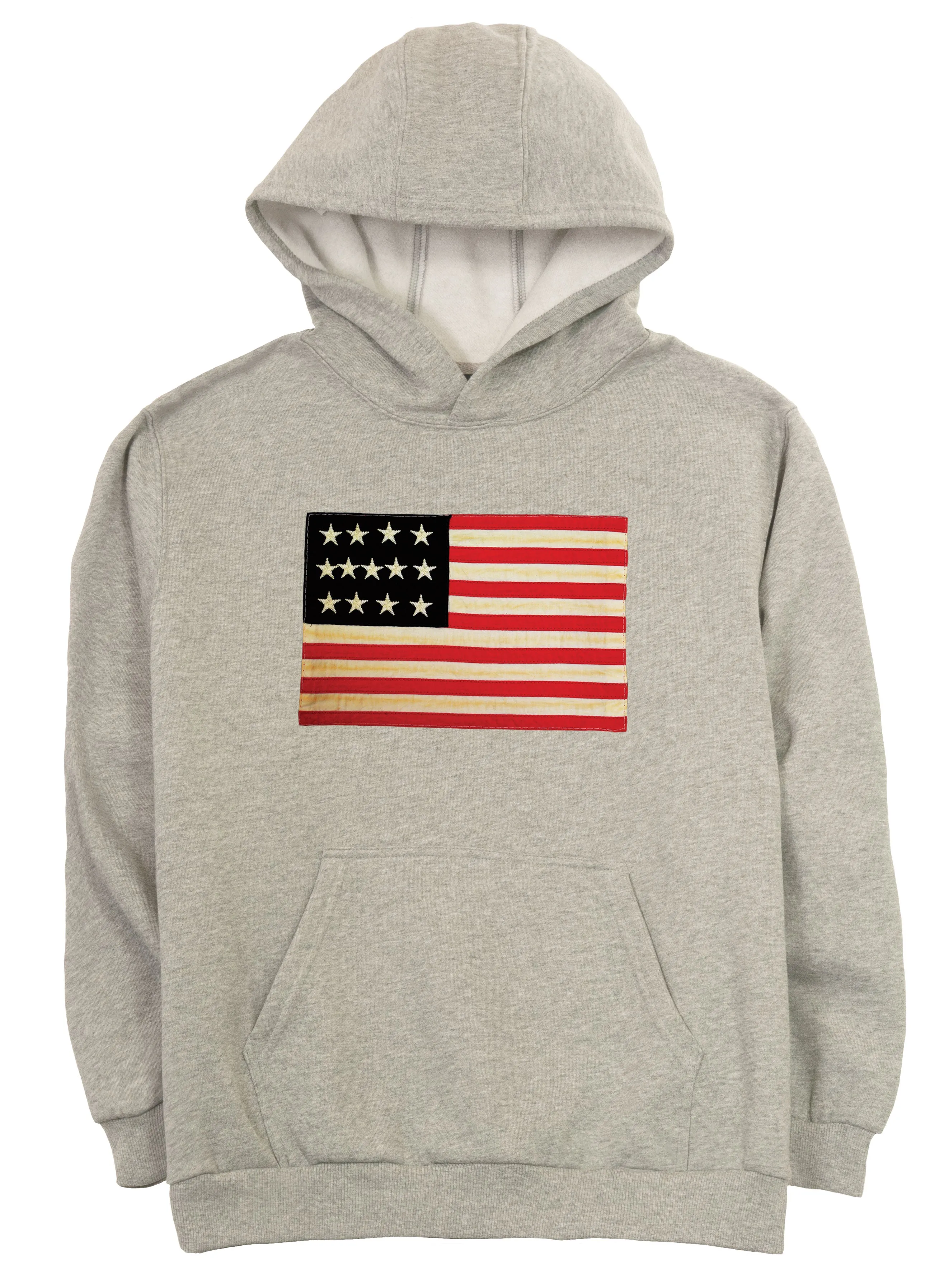 LOVE USA APPAREL Men's Heavy Duty Heavy Weight Micro Fleece Hoodie Sweatshirt with Flag Made in USA 701D