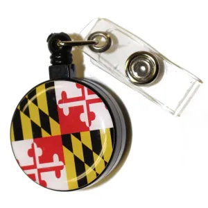 Maryland Flag / Retractable Badge Holder