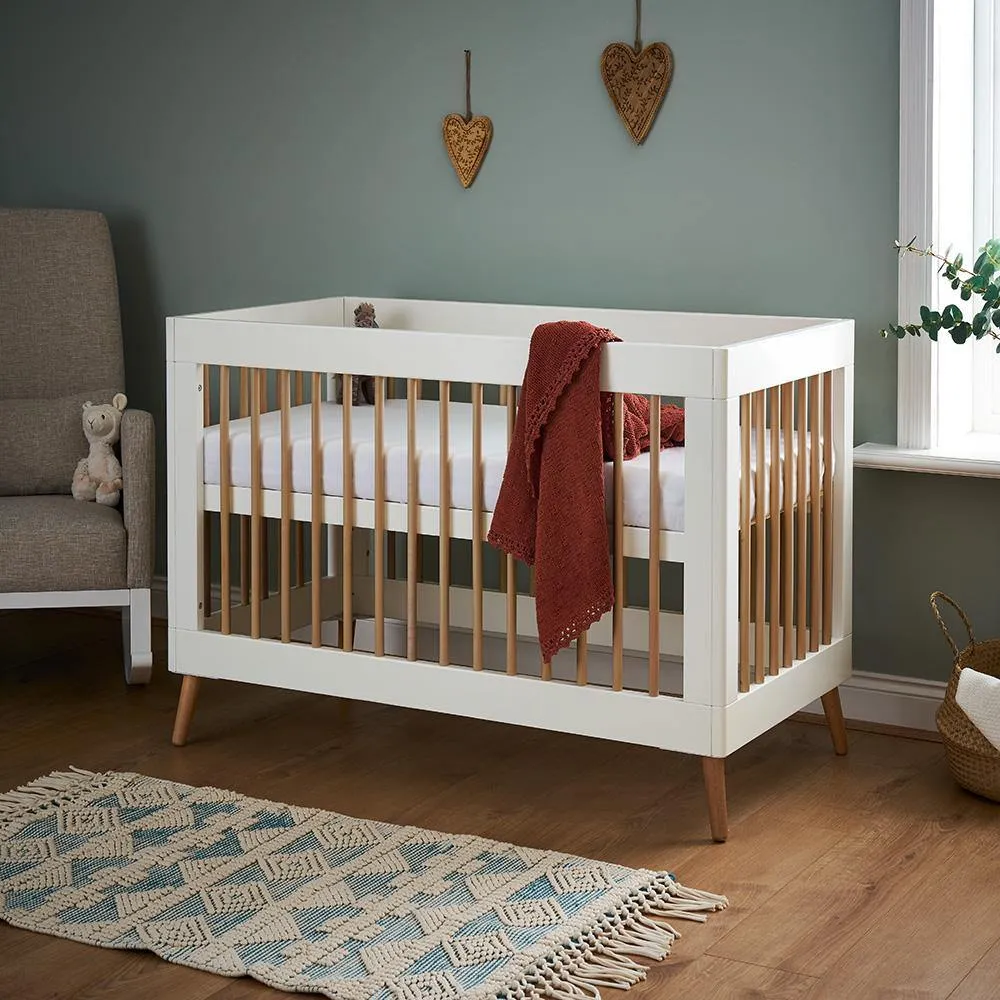 Maya Mini 3 Piece Nursery Furniture Set - White & Natural