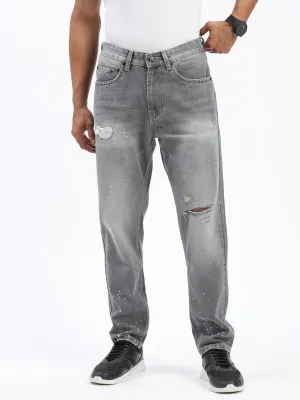 Men Grey Regular Fit Cropped Jeans