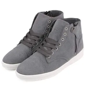 Mens British Style Canvas High Top Shoes