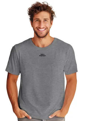 Men's Gray Crew Neck T-Shirt - 100% Perfect Collection - Fashion Fit