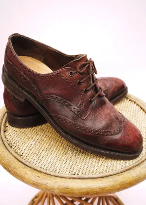 Men's Oxblood Leather Tricker Brogue Shoes • Size UK 12