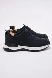 Midnight Blue Athletic Leather Sneakers