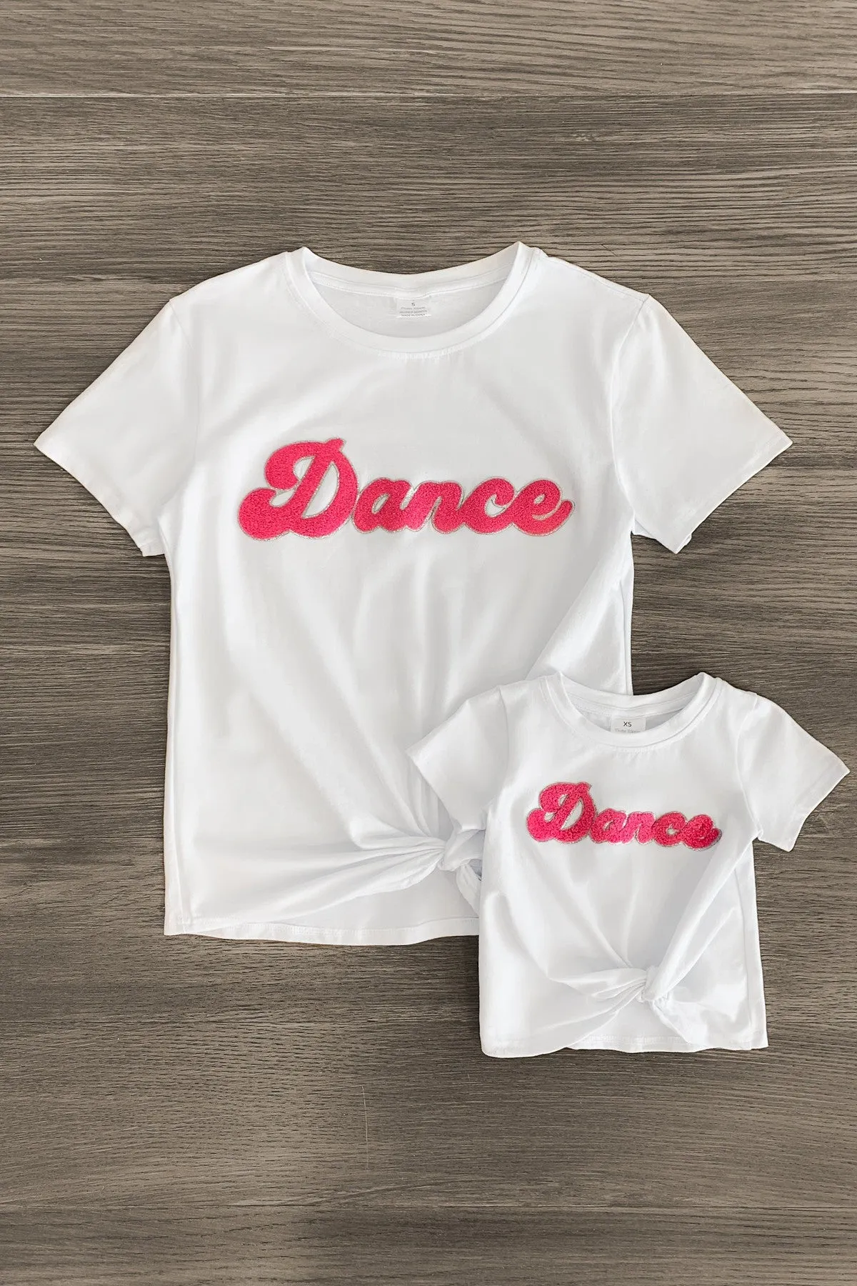 Mom & Me - "Dance" Chenille Patch Short Sleeve Top