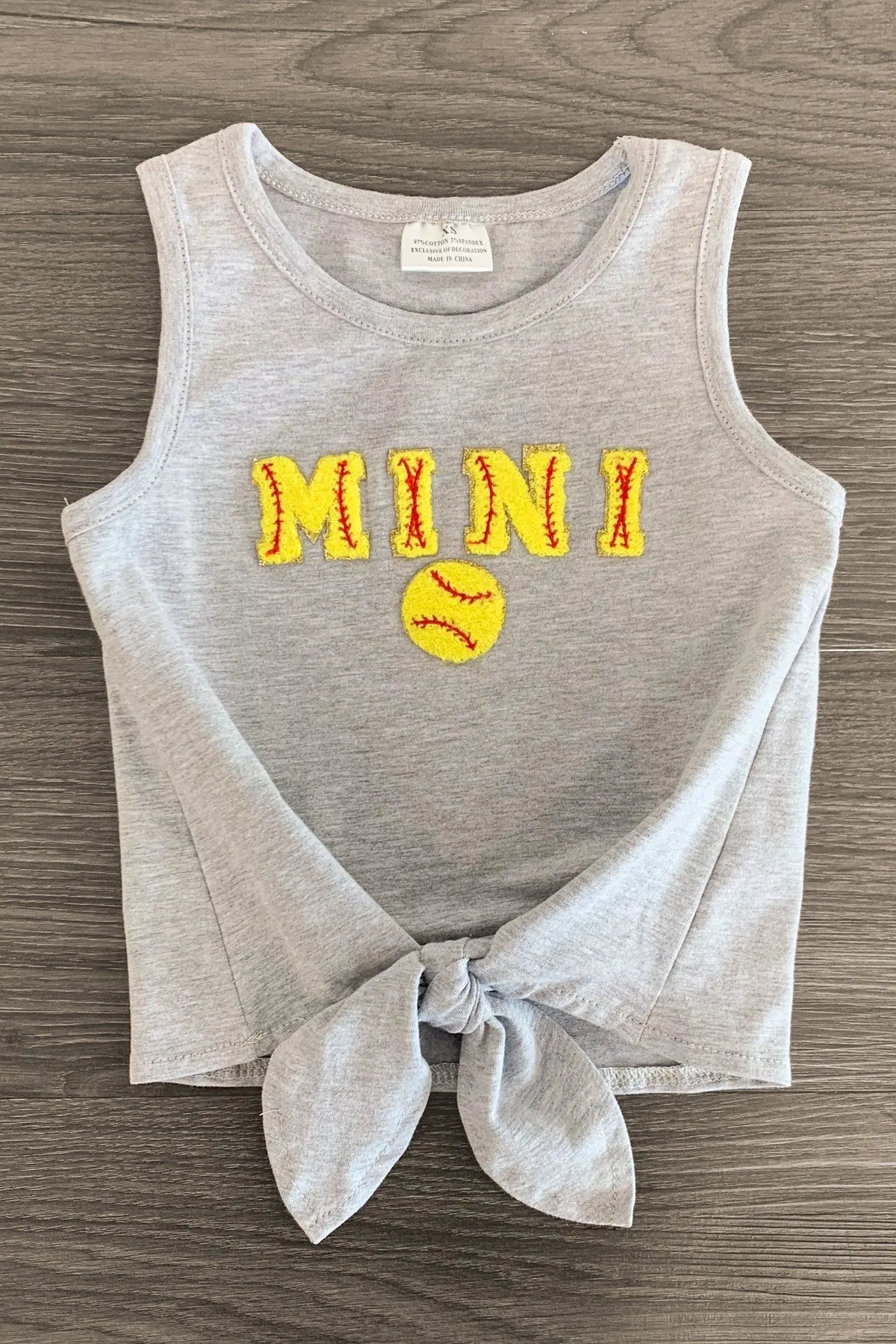 Mom & Me - "Mama & Mini" Gray Chenille Patch Top