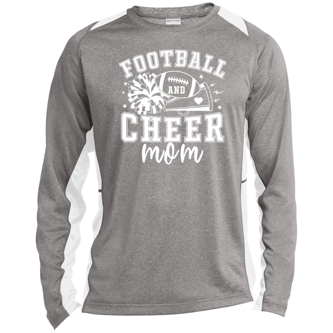 Mom of Both ST361LS Long Sleeve Heather Colorblock Performance Tee