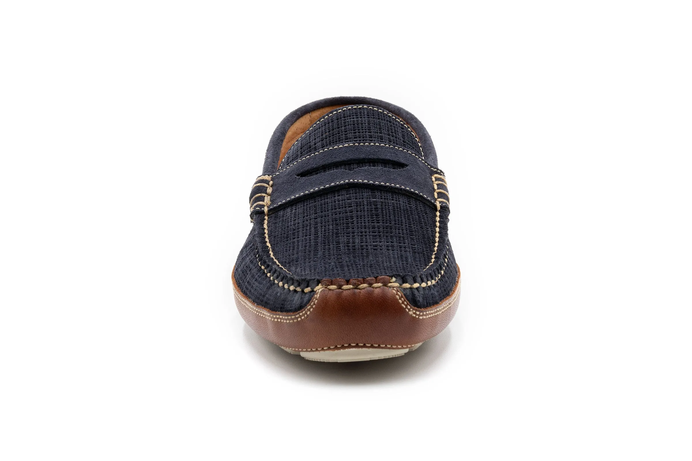 Monte Carlo Suede Penny Driving Loafers - Navy