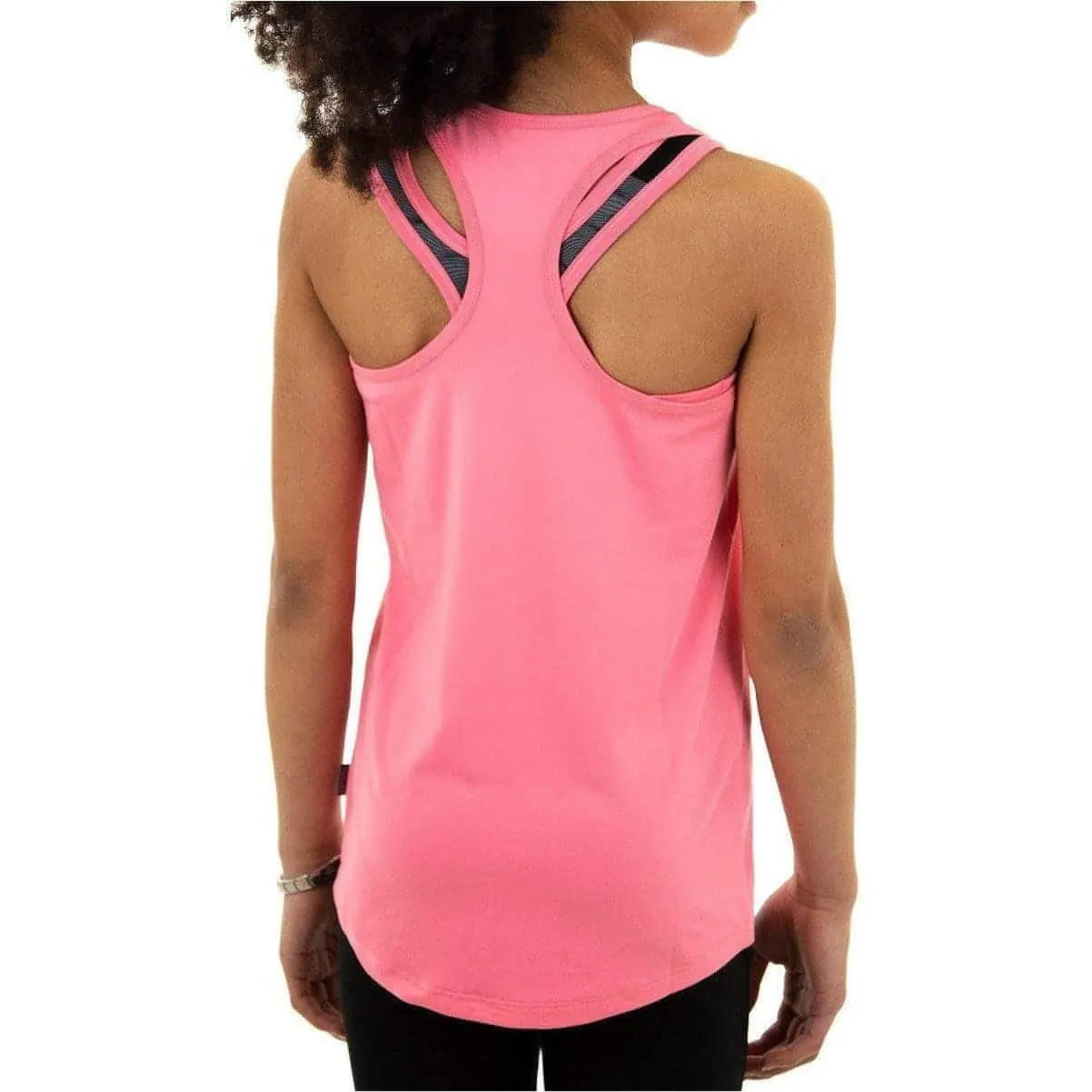 More Mile Racer Back Girls Running Vest - Pink