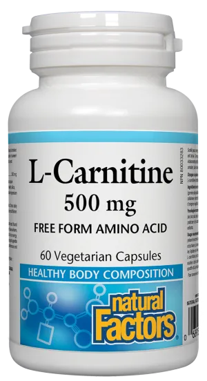 Natural Factors L-Carnitine (500mg) (60 Vegetarian Capsules)