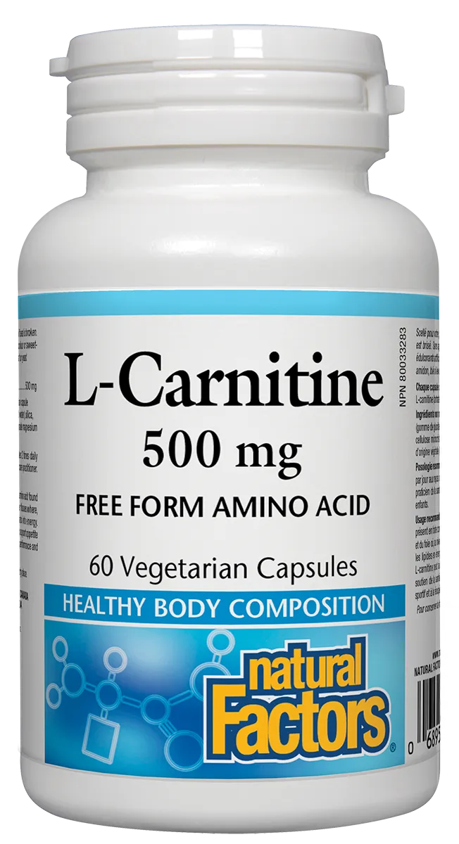 Natural Factors L-Carnitine (500mg) (60 Vegetarian Capsules)