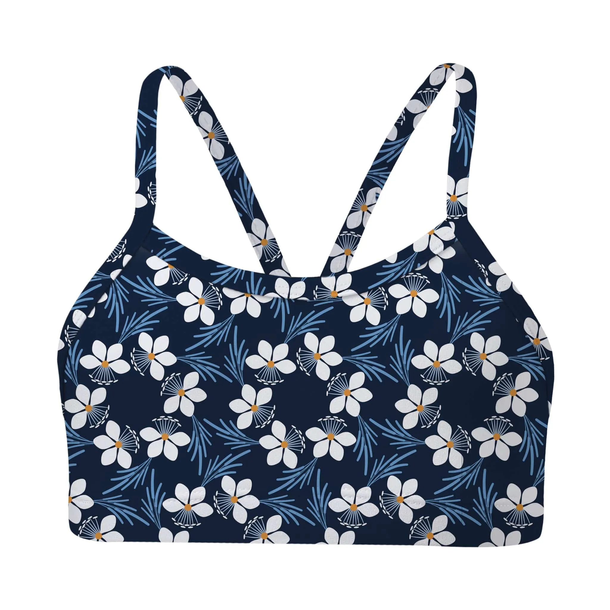 Navy Beeblossom Bikini Top