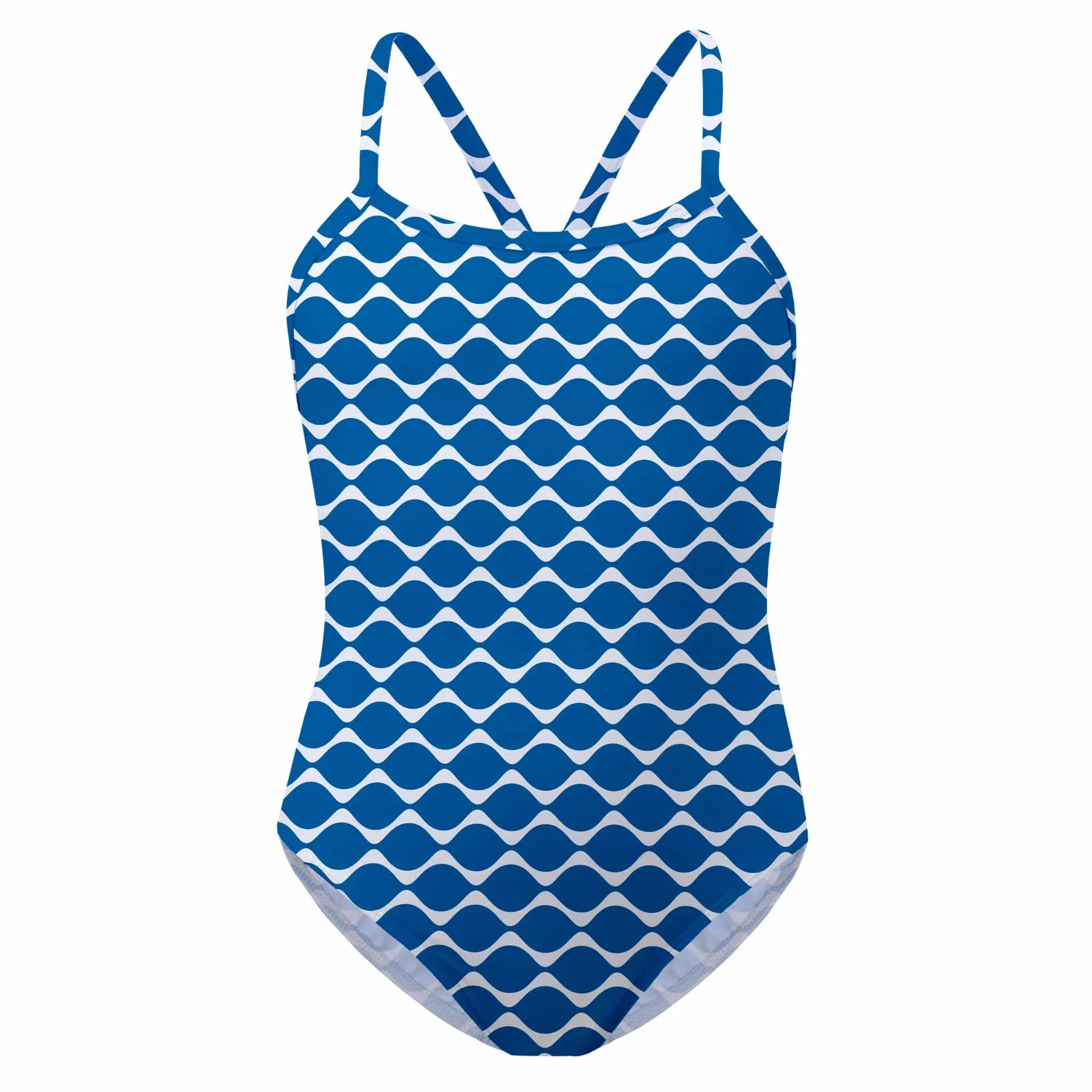 Navy Wave Racerback Swimsuit