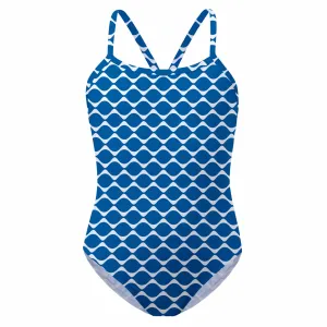 Navy Wave Racerback Swimsuit