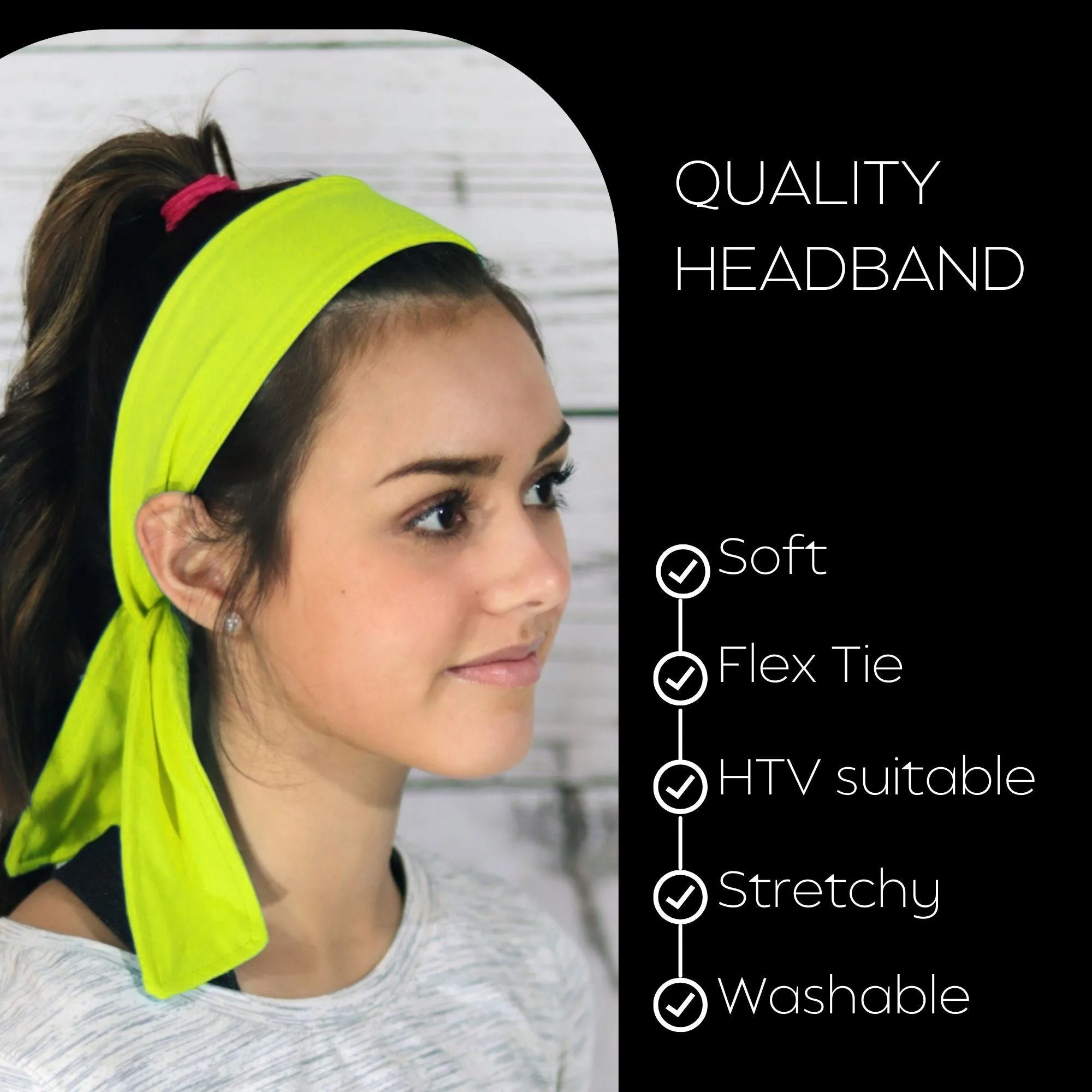 Neon Yellow Tie Headband