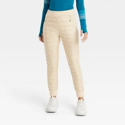 New - JoyLab Women's Puffer Pants Athletic Quilted Banded Cuffs Quilted Pants