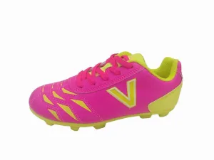 New Victor Sierra Kids Cattura MD Jr Soccer Shoes Size 6- Pink/Yellow