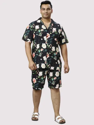 Night Blossoms Digital Printed Full Co-ords Set Men'sPlus Size