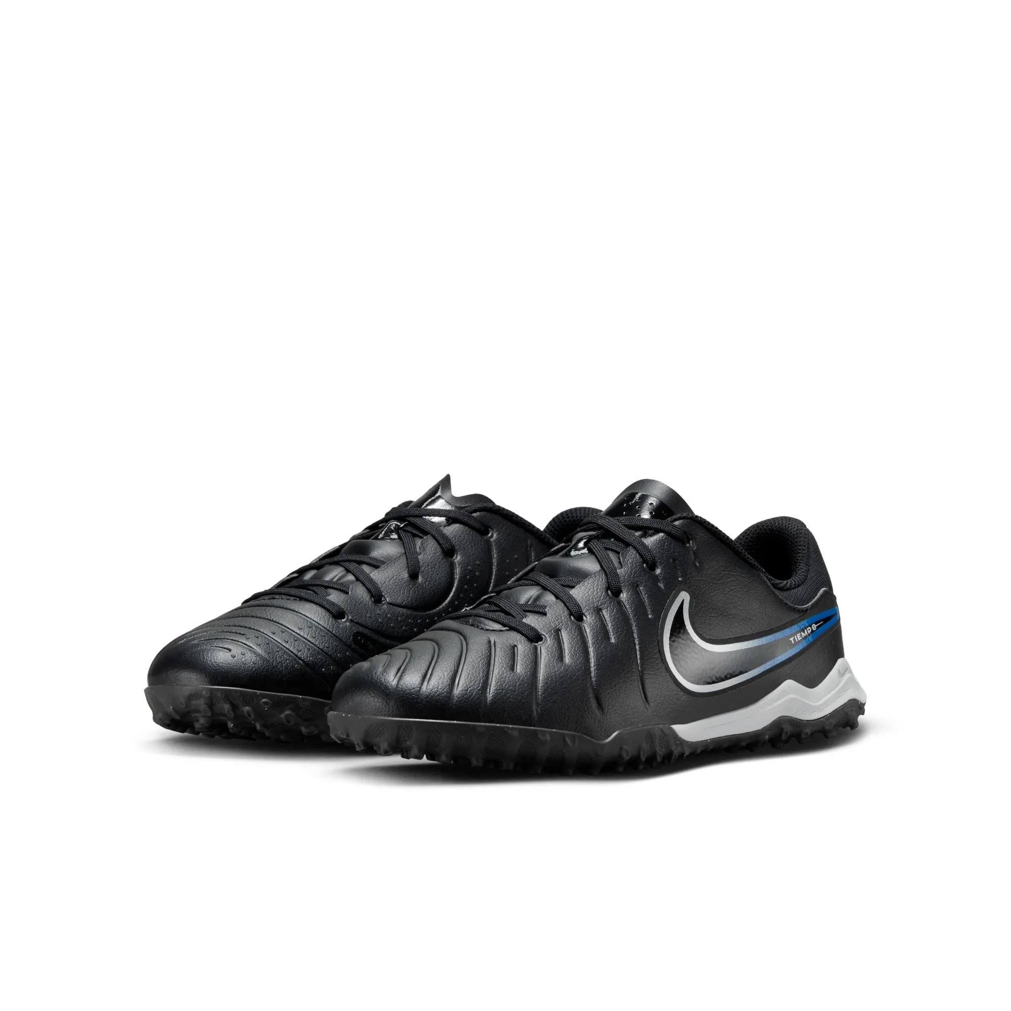 Nike Junior Tiempo Legend 10 Academy TF Turf Soccer Cleat -Black/Chrome/Hyper Royal