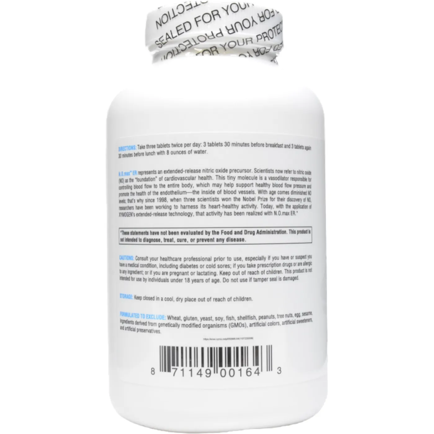 N.O.max ER 180 Tablets by Xymogen