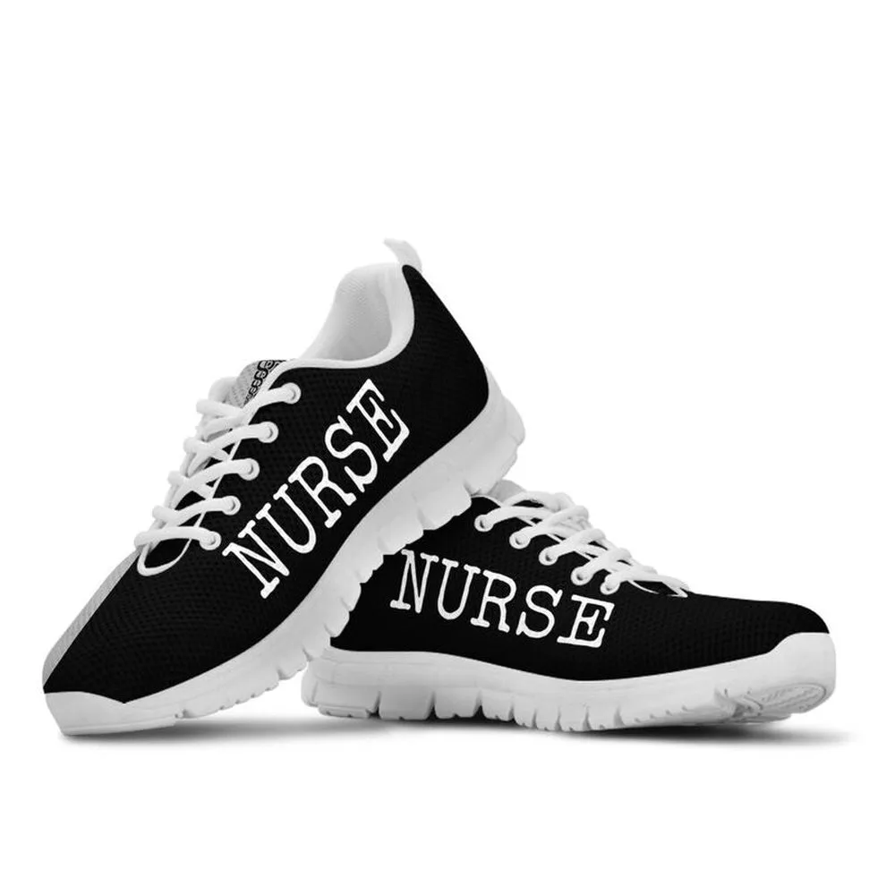 Nurse Sneaker, Nurse Strong Gray Black Sneakers Shoes, Best Shoes For Nurses