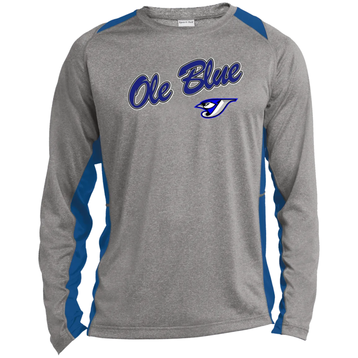 Ole Blue ST361LS Long Sleeve Heather Colorblock Performance Tee