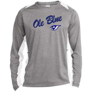 Ole Blue ST361LS Long Sleeve Heather Colorblock Performance Tee