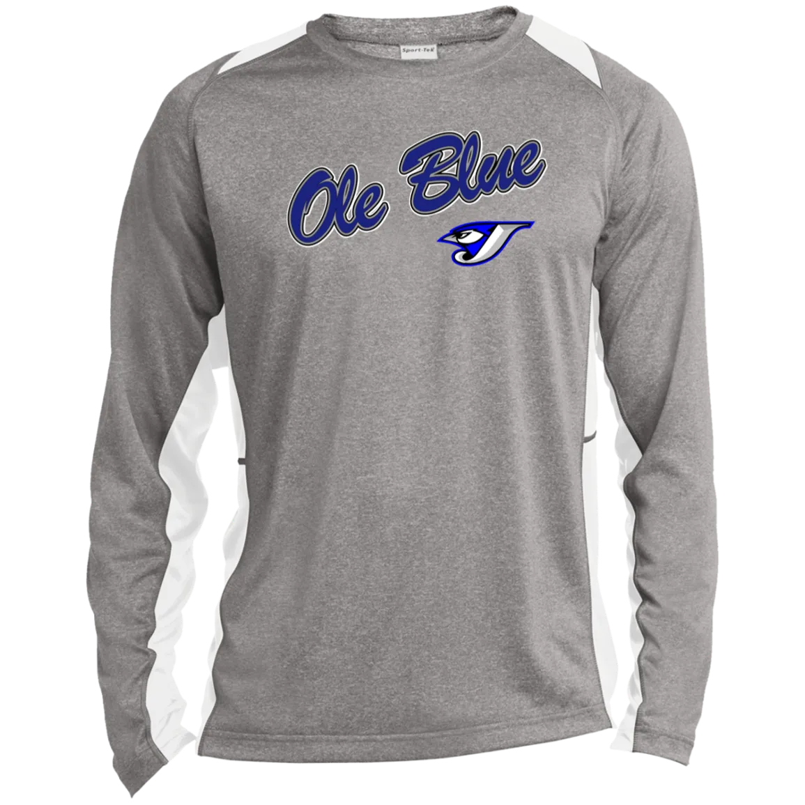 Ole Blue ST361LS Long Sleeve Heather Colorblock Performance Tee