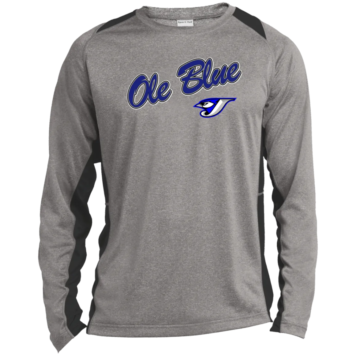 Ole Blue ST361LS Long Sleeve Heather Colorblock Performance Tee