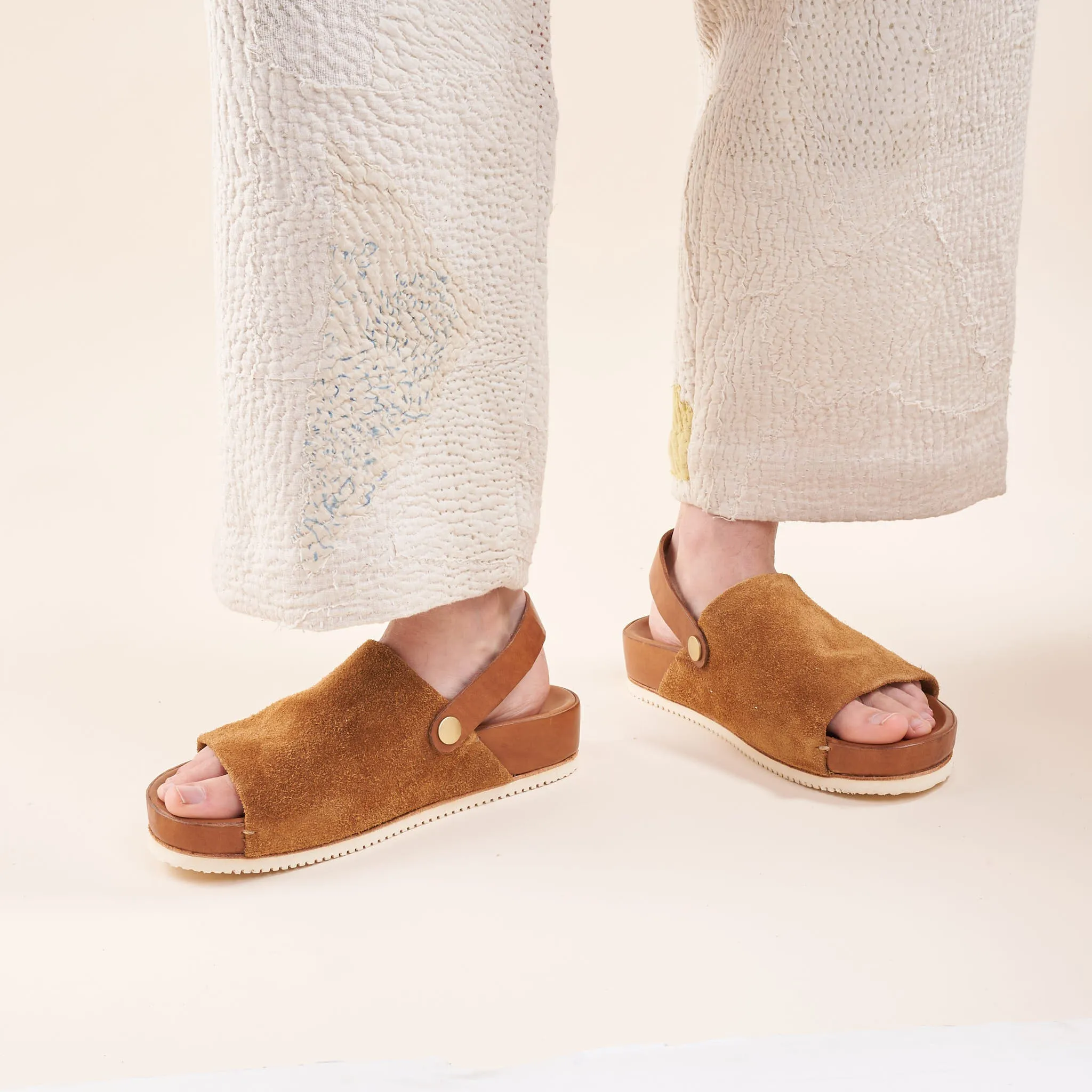 One Strap Sandal, Vegetable Tanned Suede