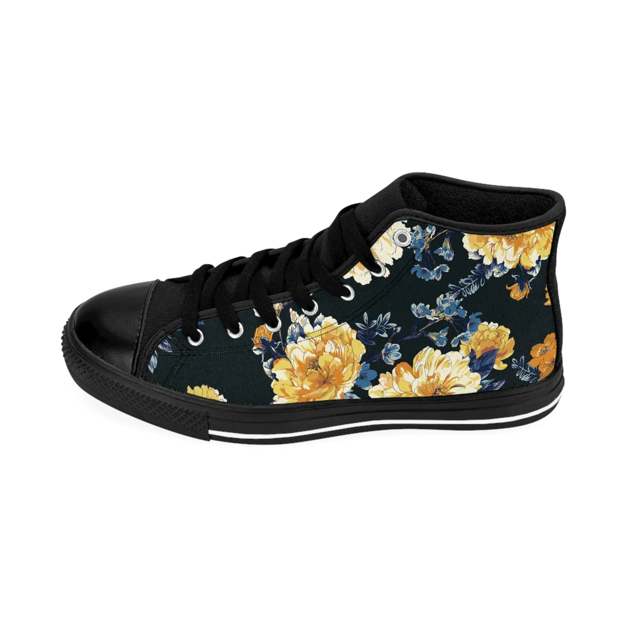 Orange Flowers Men's Classic Sneakers