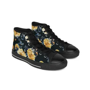 Orange Flowers Men's Classic Sneakers