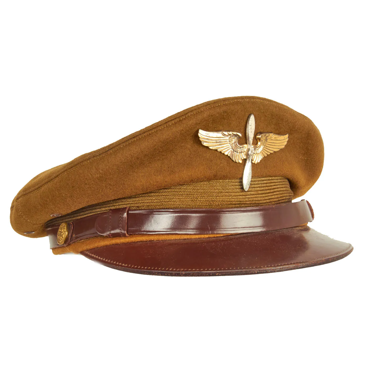 Original U.S. WWII Army Air Forces USAAF Aviation Cadet Pilot Training Program Wool Crusher Cap