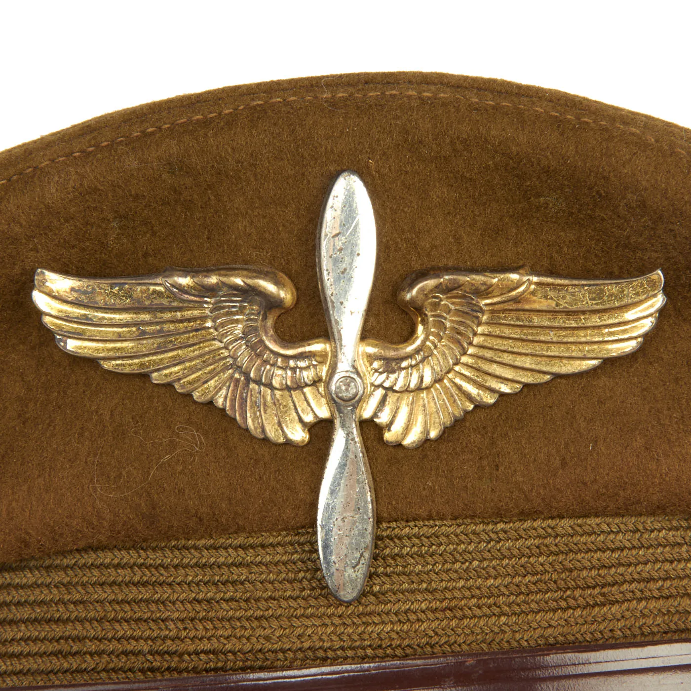 Original U.S. WWII Army Air Forces USAAF Aviation Cadet Pilot Training Program Wool Crusher Cap